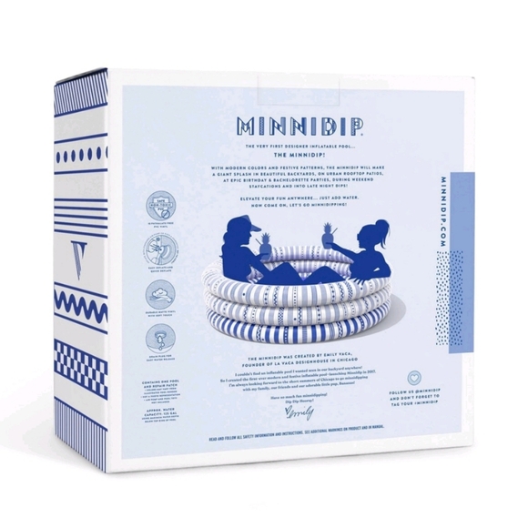 MINNIDIP Exclusive Resort Collection Inflatable Pool- Nautical Tiles - Picture 3 of 7